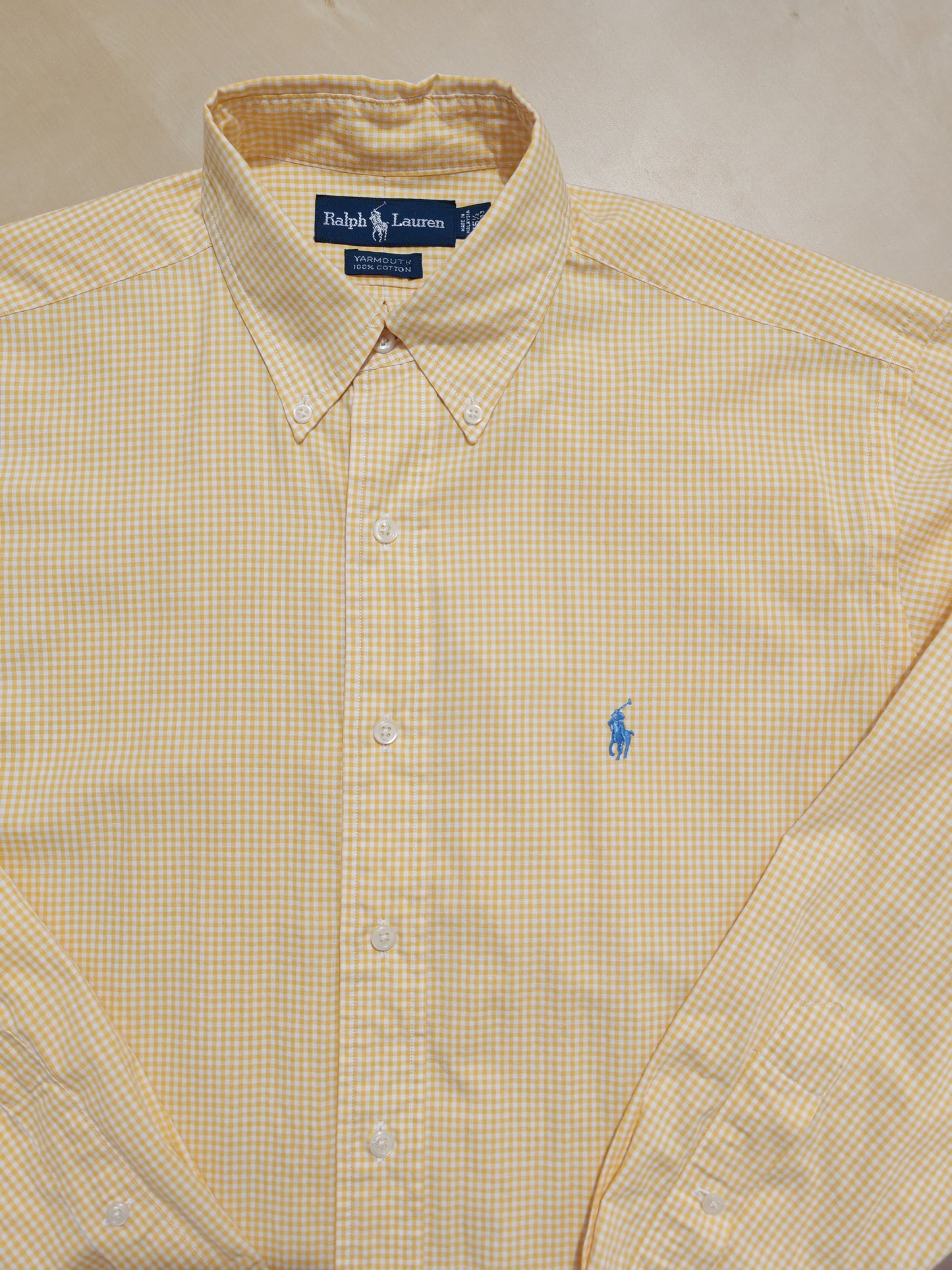 Camicia Ralph Lauren Yarmouth vichy giallo - 15 1/2