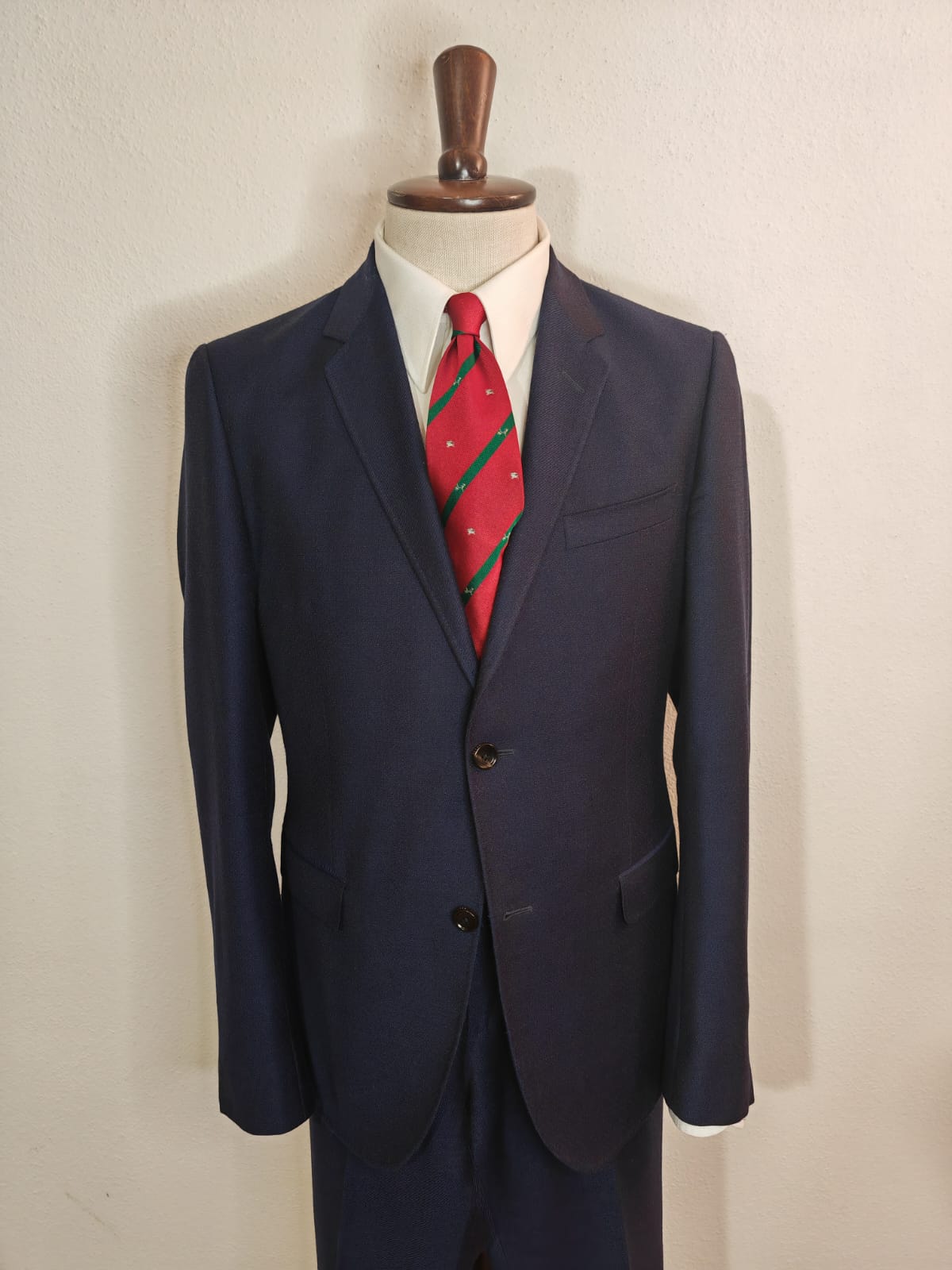 Completo Gucci stile moderno slim fit in flanella blu - tg. 50