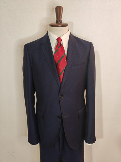 Completo Gucci stile moderno slim fit in flanella blu - tg. 50