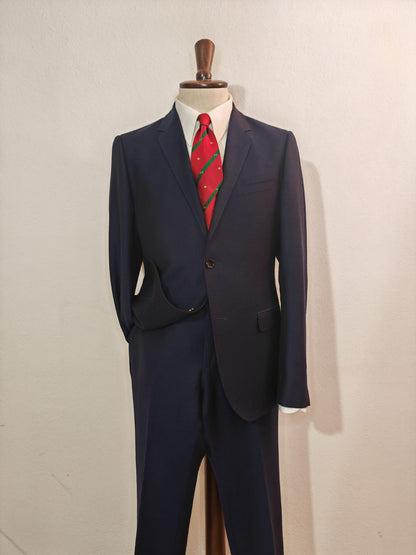 Completo Gucci stile moderno slim fit in flanella blu - tg. 50