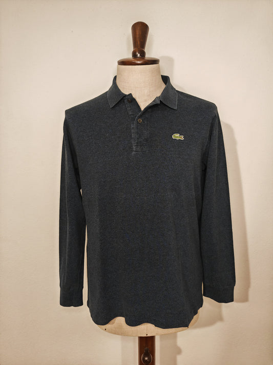 Polo Lacoste maniche lunghe blu mélange - taglia 4 (M)