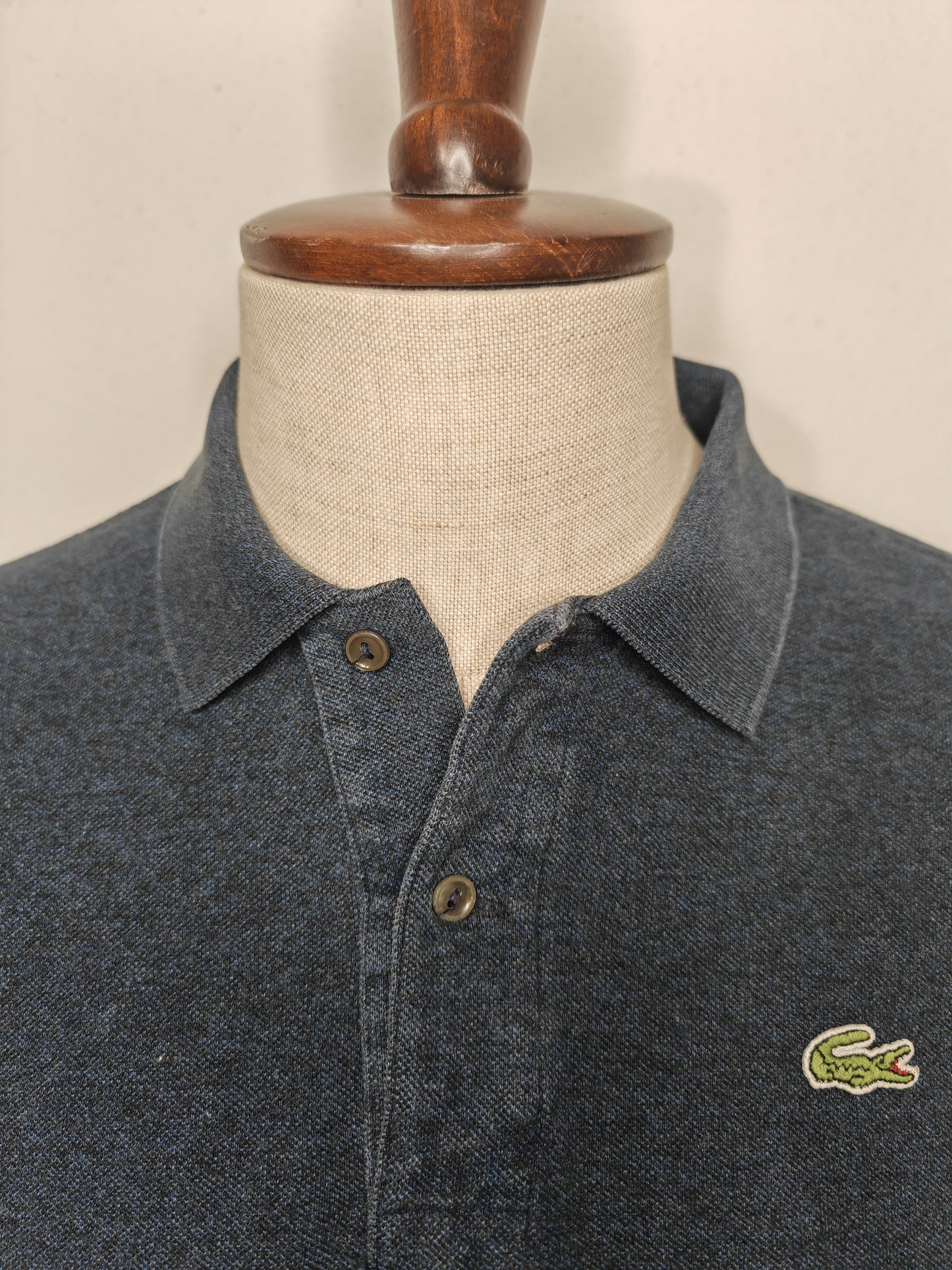 Polo Lacoste maniche lunghe blu mélange - taglia 4 (M)