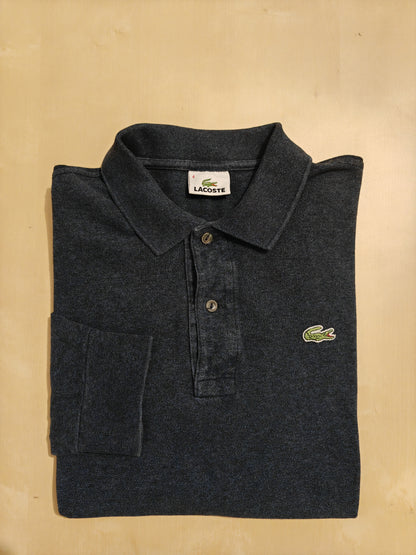 Polo Lacoste maniche lunghe blu mélange - taglia 4 (M)