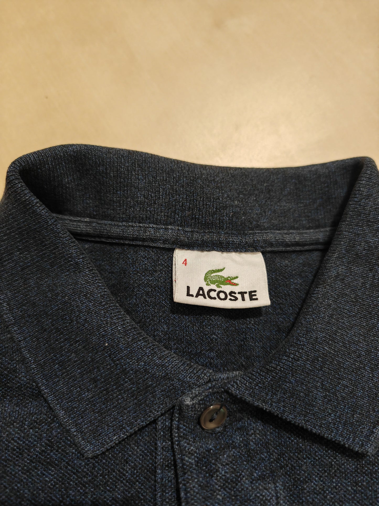 Polo Lacoste maniche lunghe blu mélange - taglia 4 (M)