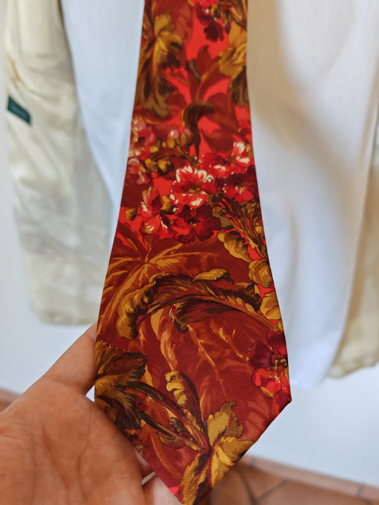 Yves Saint Laurent flowers tie