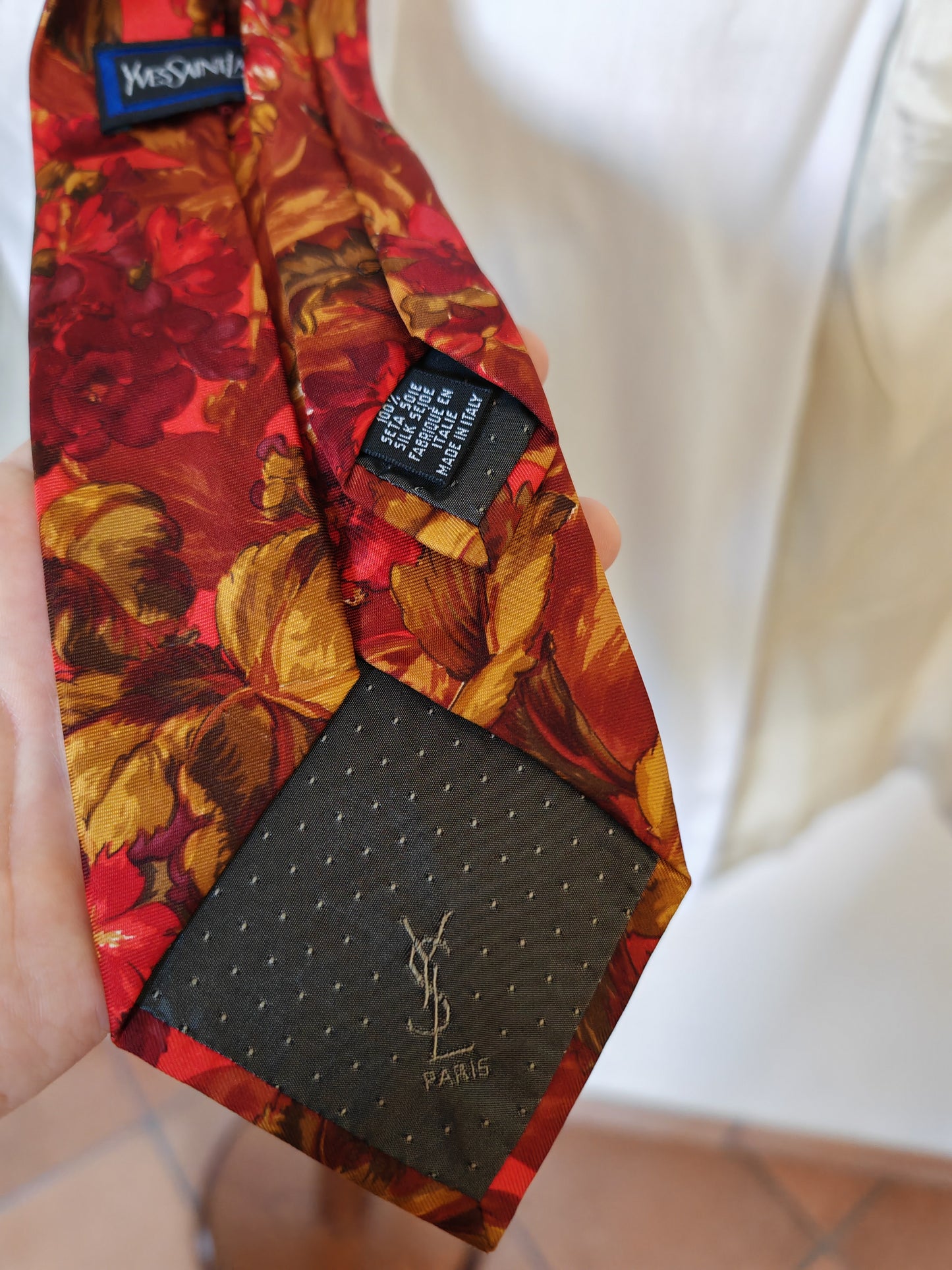 Yves Saint Laurent flowers tie