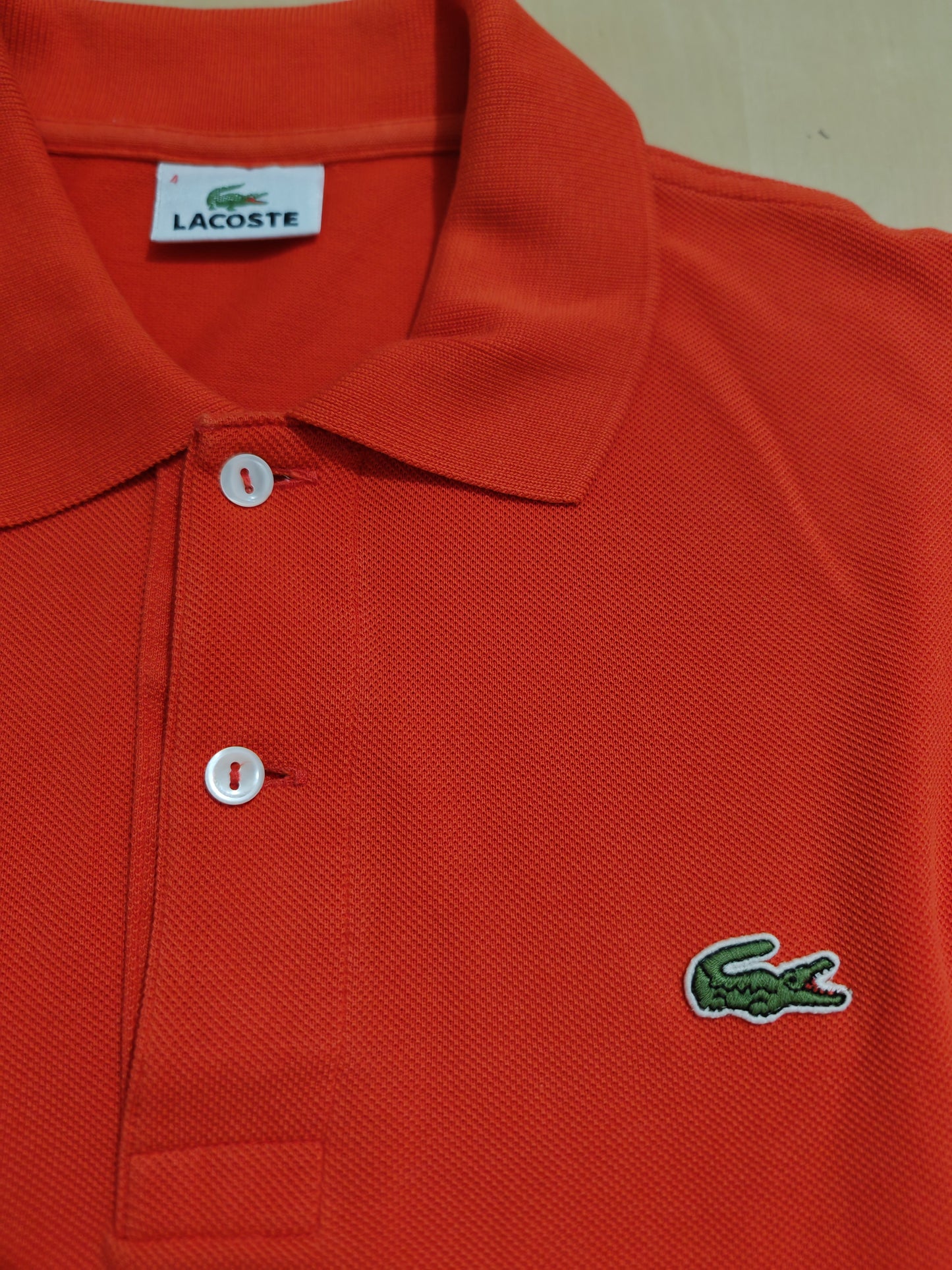 Polo Lacoste rosso aranciato, 4/M