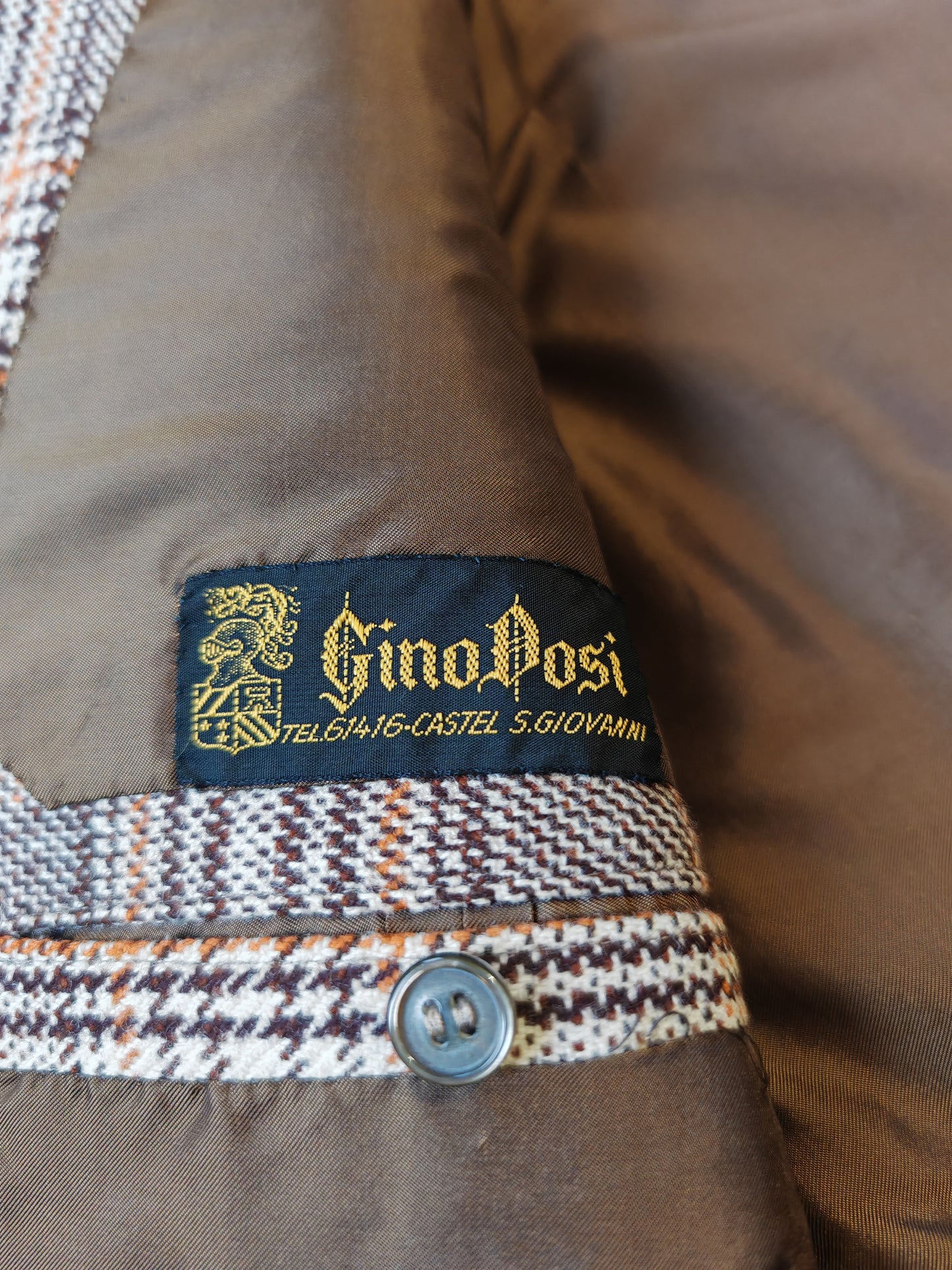 Giacca sartoriale anni '70 tweed - tg. 46/48 corta