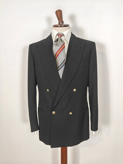 Blazer doppiopetto sartoriale anni '70 in stile navy, color antracite - tg. 50/52