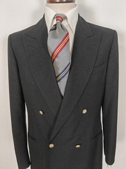 Blazer doppiopetto sartoriale anni '70 in stile navy, color antracite - tg. 50/52