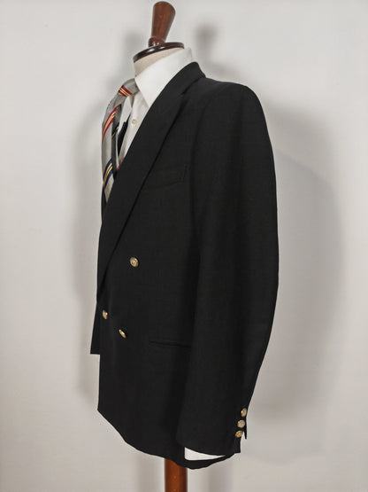 Blazer doppiopetto sartoriale anni '70 in stile navy, color antracite - tg. 50/52