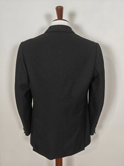 Blazer doppiopetto sartoriale anni '70 in stile navy, color antracite - tg. 50/52