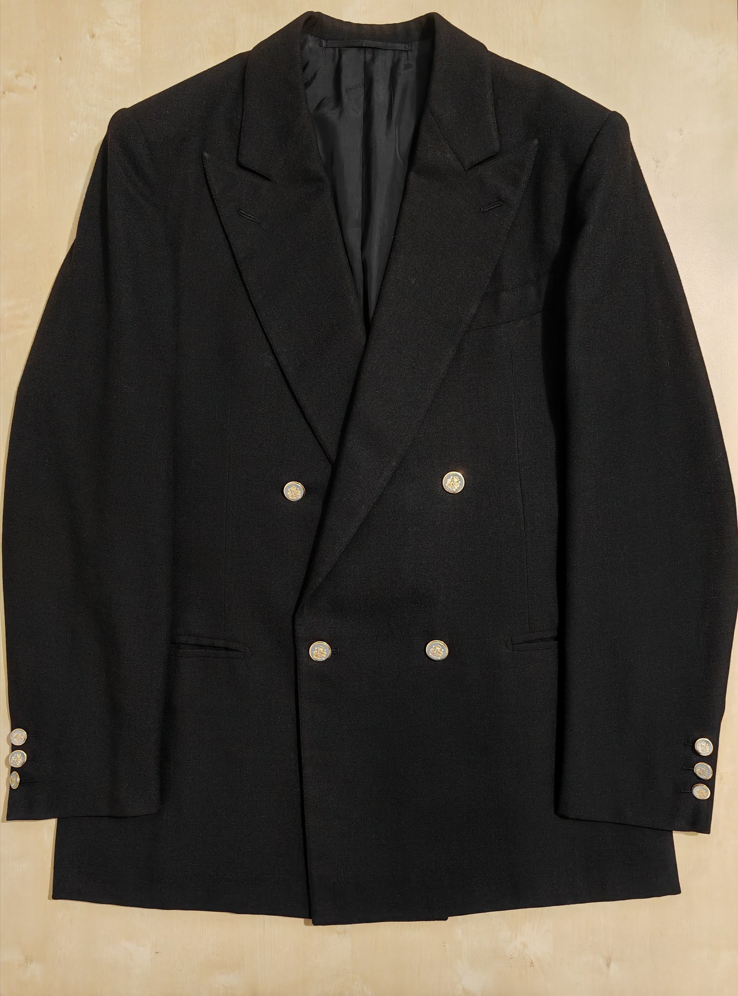 Blazer doppiopetto sartoriale anni '70 in stile navy, color antracite - tg. 50/52