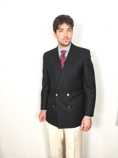 Blazer Burberrys doppiopetto navy anni '80 - tg. 50/52