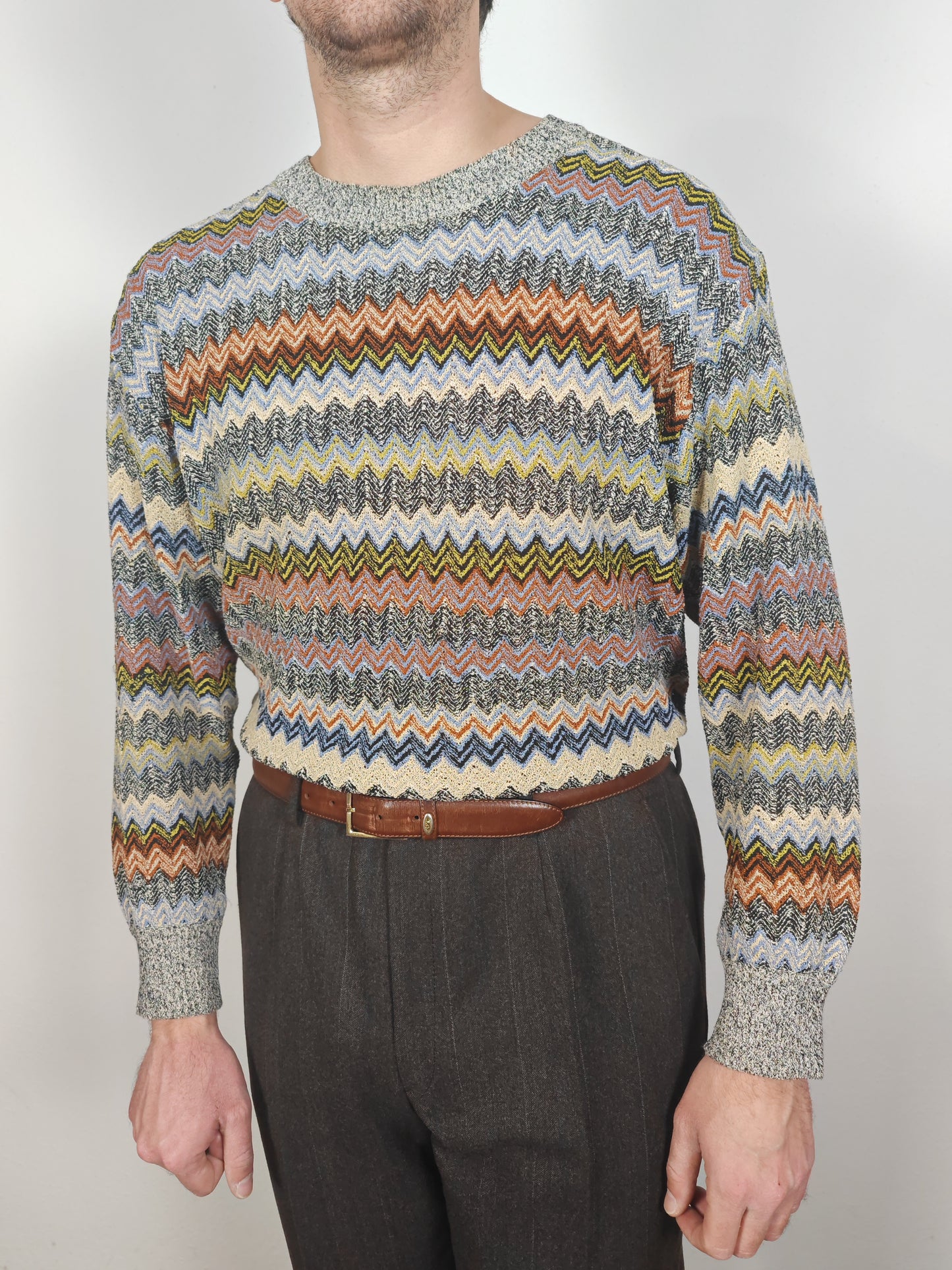 Maglia Missoni zigzag vintage in cotone - tg. 50