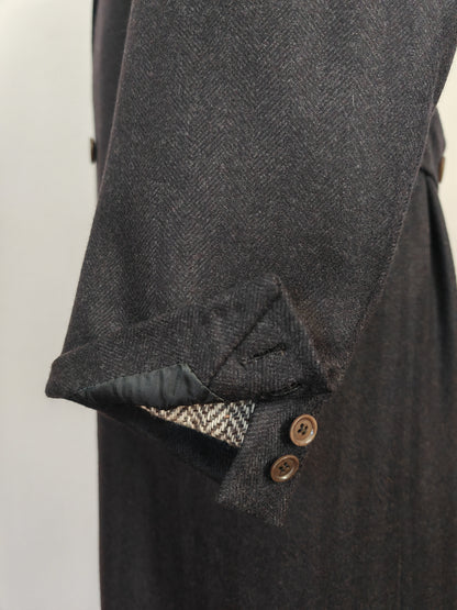 Cappotto sartoriale doppiopetto in tessuto spinato scozzese Crombie - tg. 50