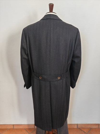 Cappotto sartoriale doppiopetto in tessuto spinato scozzese Crombie - tg. 50