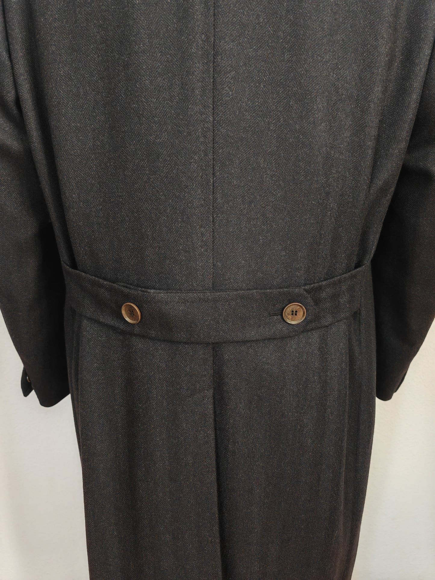 Cappotto sartoriale doppiopetto in tessuto spinato scozzese Crombie - tg. 50