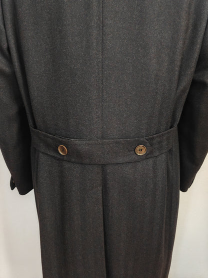 Cappotto sartoriale doppiopetto in tessuto spinato scozzese Crombie - tg. 50
