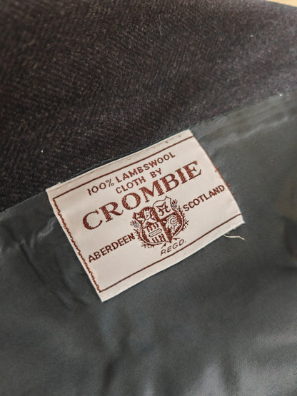 Cappotto sartoriale doppiopetto in tessuto spinato scozzese Crombie - tg. 50