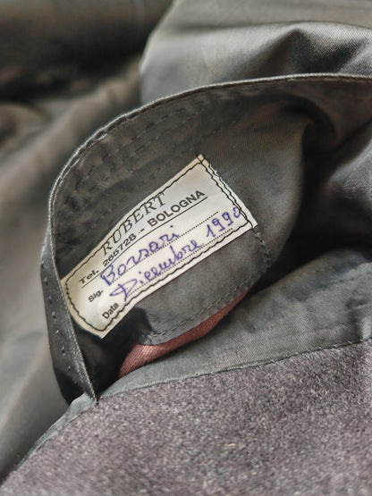 Cappotto sartoriale doppiopetto in tessuto spinato scozzese Crombie - tg. 50