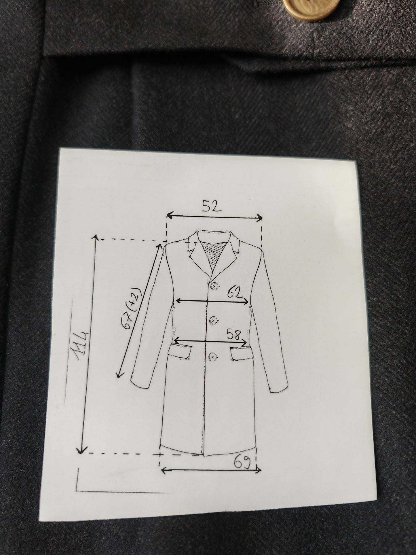 Cappotto sartoriale doppiopetto in tessuto spinato scozzese Crombie - tg. 50