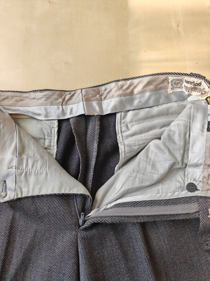 Pantalone grigio in twill di lana anni '80 - tg. 48