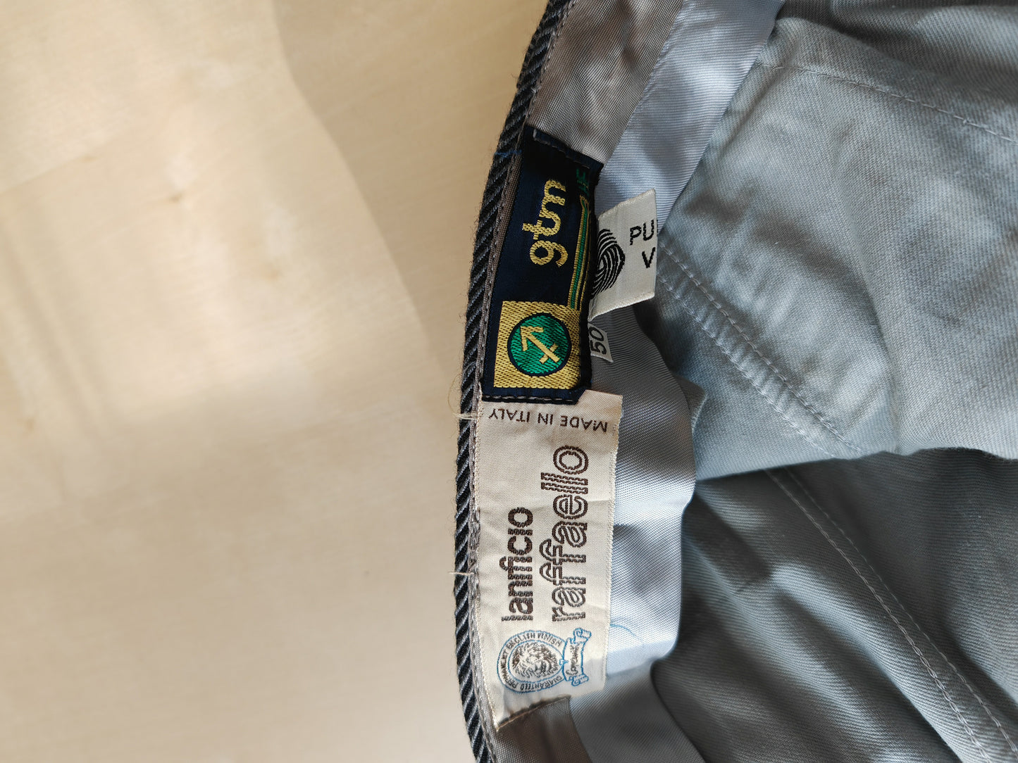 Pantalone grigio in twill di lana anni '80 - tg. 48