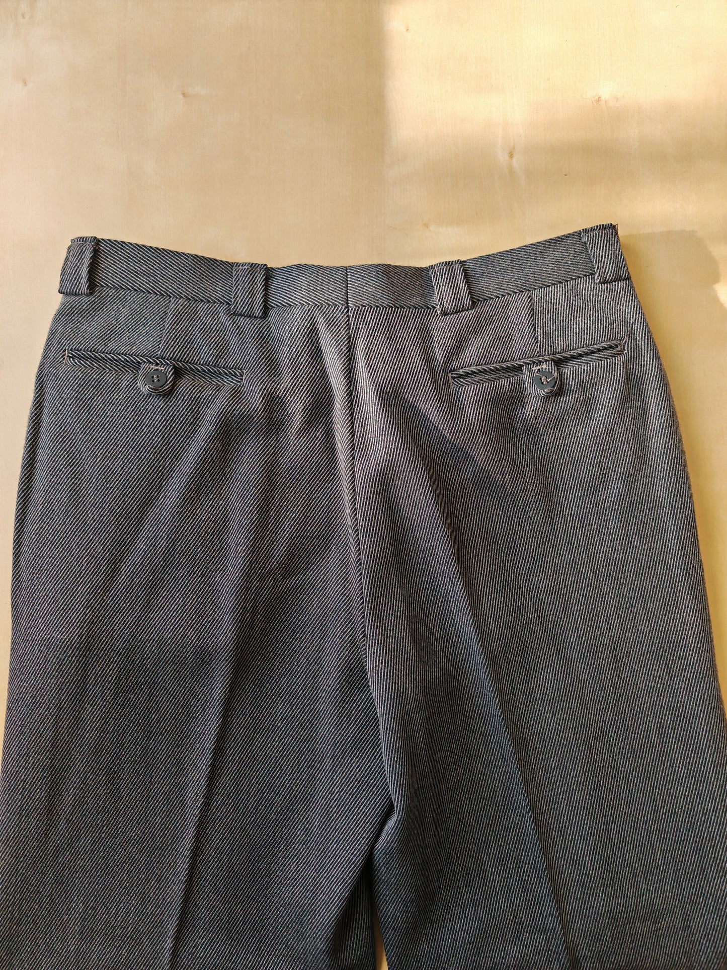 Pantalone grigio in twill di lana anni '80 - tg. 48