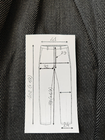 Pantalone grigio in twill di lana anni '80 - tg. 48