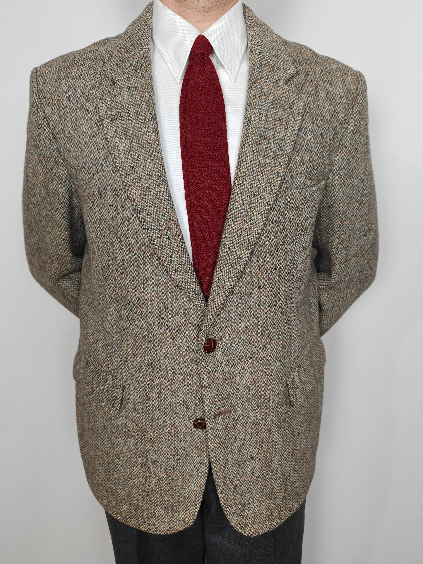 Giacca in Harris Tweed di confezione inglese anni '80 - tg. 52