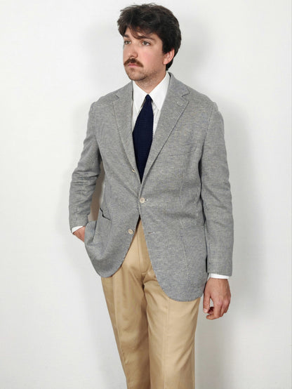 Giacca Loro Piana in jersey cotone e lino pied-de-poule - tg. 50