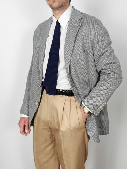 Giacca Loro Piana in jersey cotone e lino pied-de-poule - tg. 50