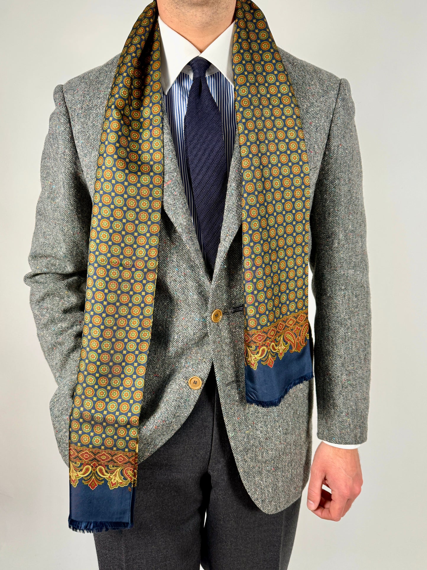 Sciarpa in seta tubolare doppia fantasia