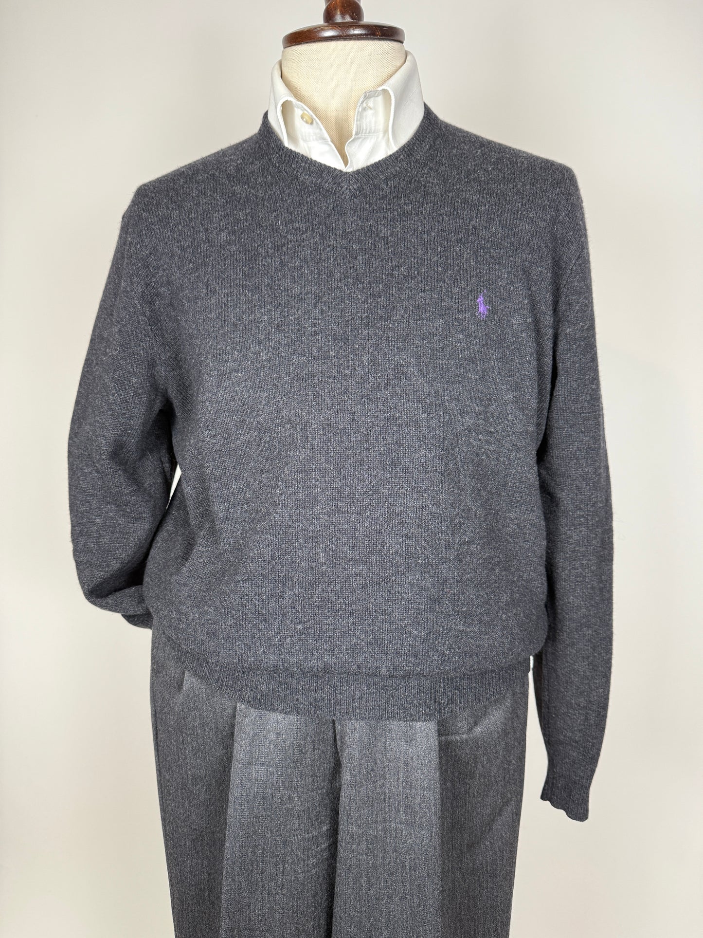 Pullover Ralph Lauren pura lana antracite - L