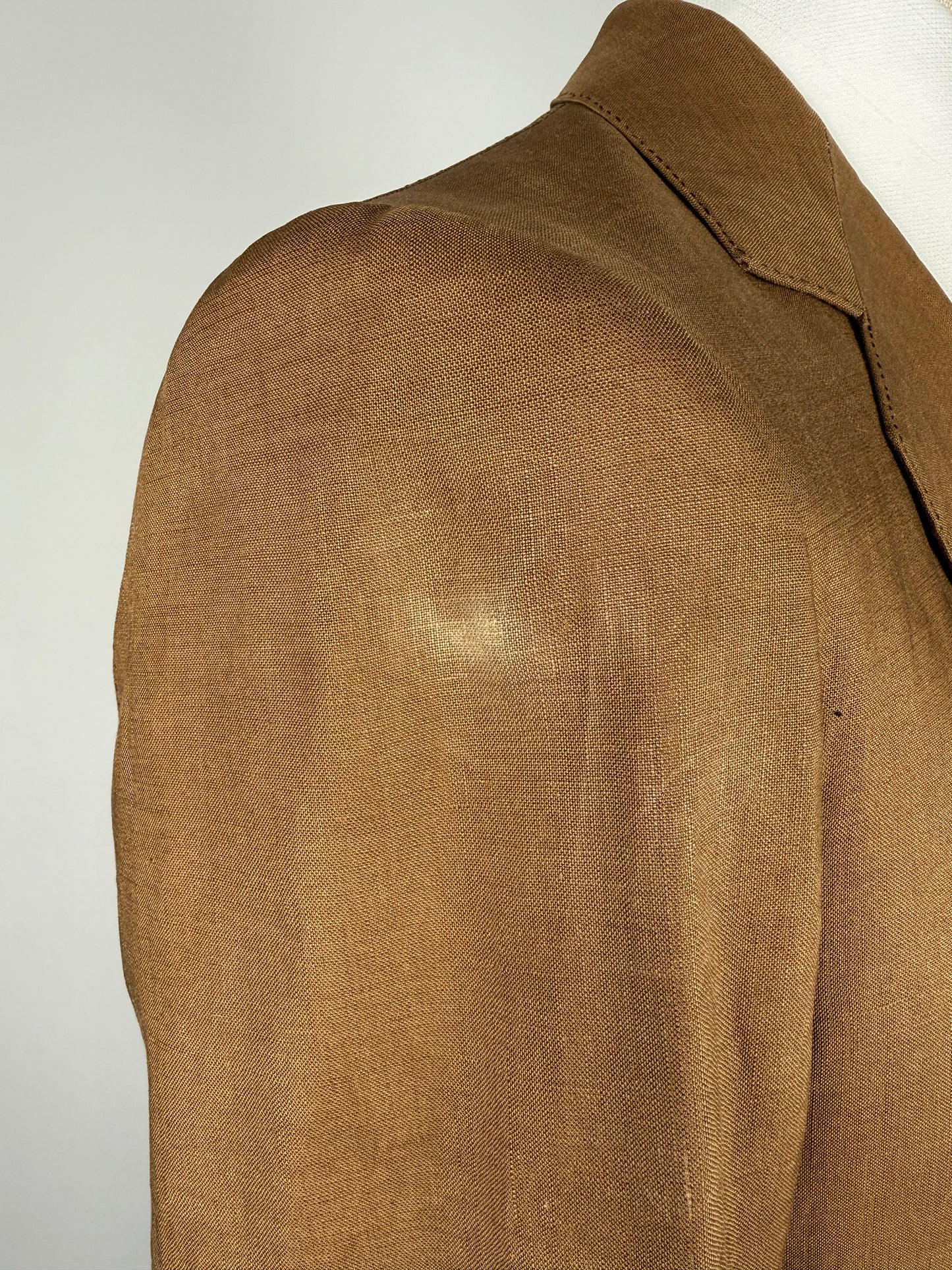 Giacca sartoriale in lino irlandese color tabacco - tg. 48