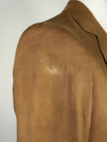 Giacca sartoriale in lino irlandese color tabacco - tg. 48