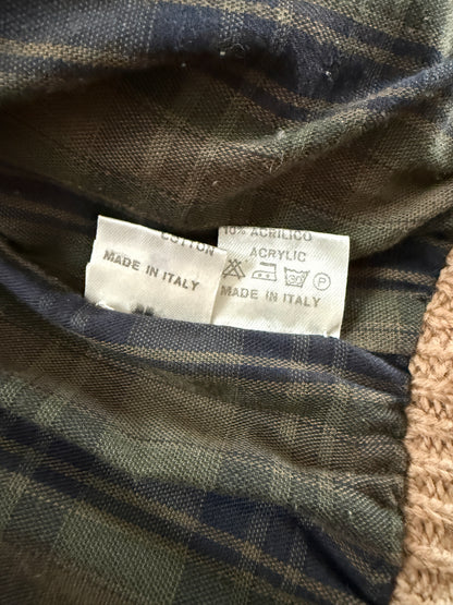 Cardigan-giubbotto anni ‘80 in cammello e lana - XL