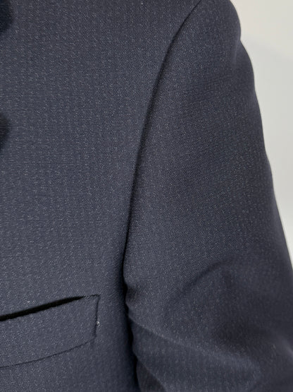 Completo anni ‘70 tela di lana blu gessato - tg. 50/52