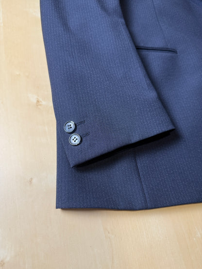 Completo anni ‘70 tela di lana blu gessato - tg. 50/52
