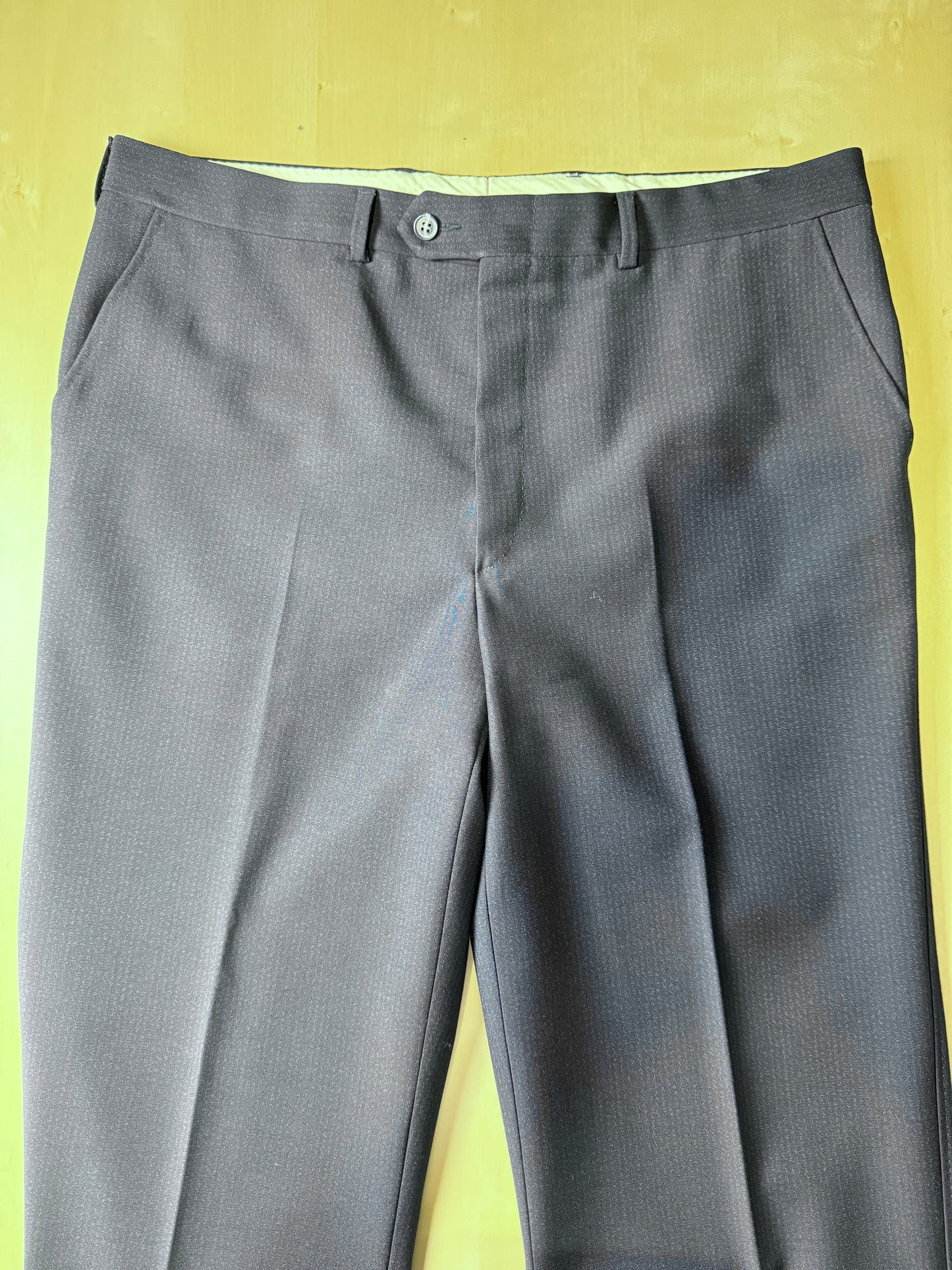 Completo anni ‘70 tela di lana blu gessato - tg. 50/52