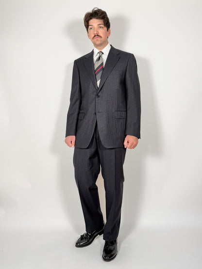 Completo Canali in flanella pettinata blu gessato - tg. 54