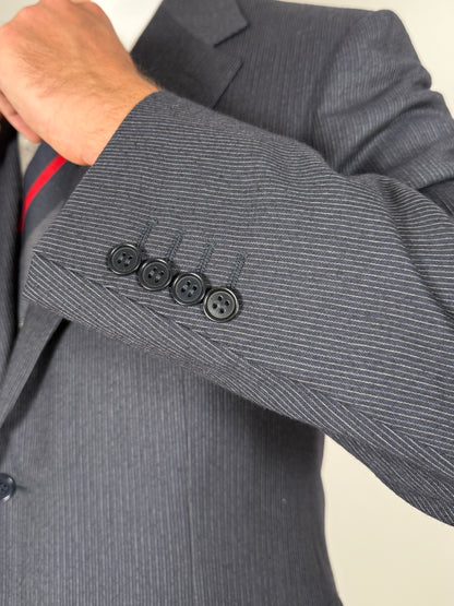 Completo Canali in flanella pettinata blu gessato - tg. 54