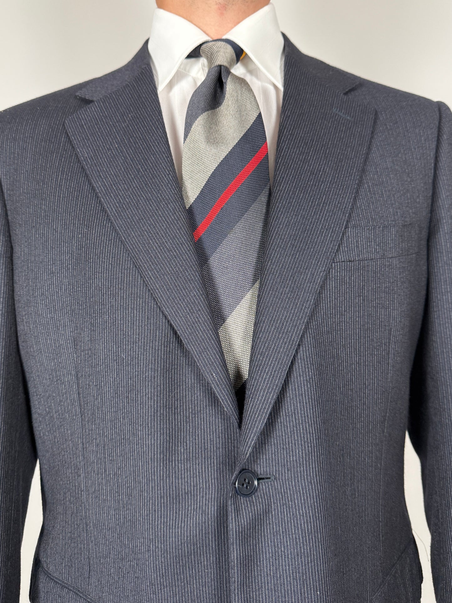 Completo Canali in flanella pettinata blu gessato - tg. 54