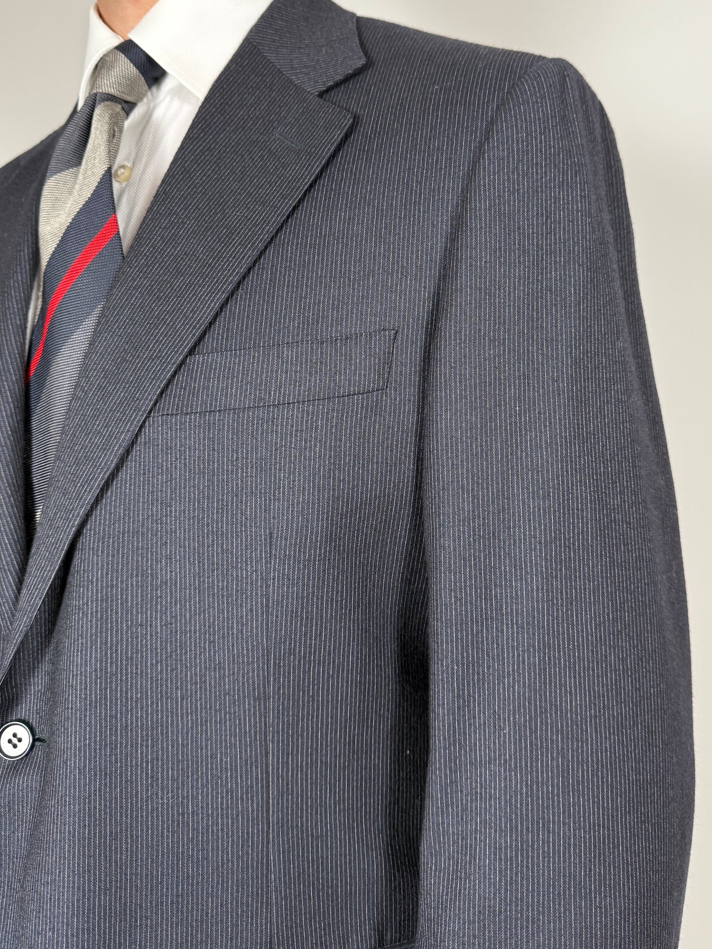 Completo Canali in flanella pettinata blu gessato - tg. 54