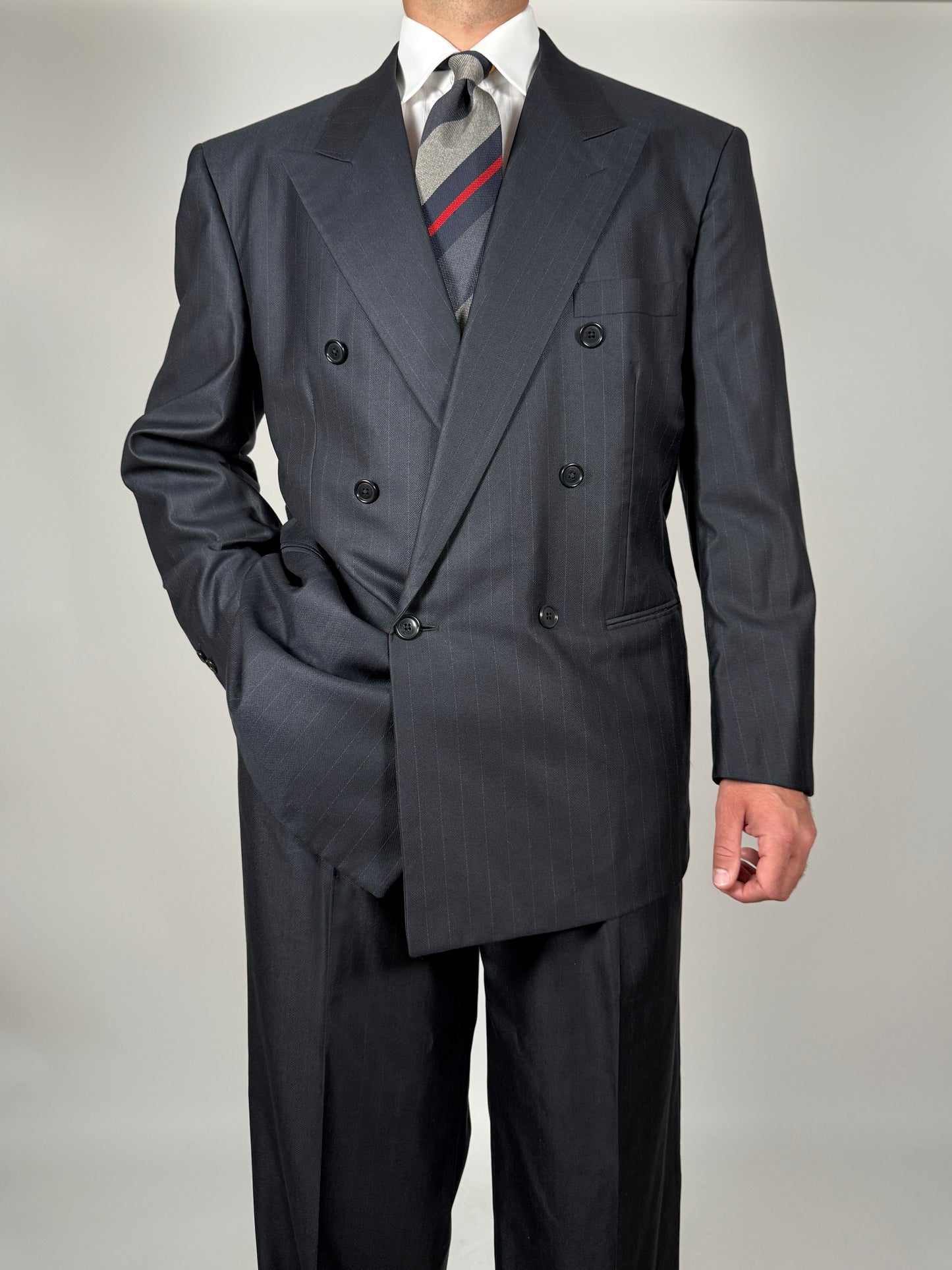 Completo doppiopetto Corneliani anni ‘80 in lana e seta - tg. 52/54