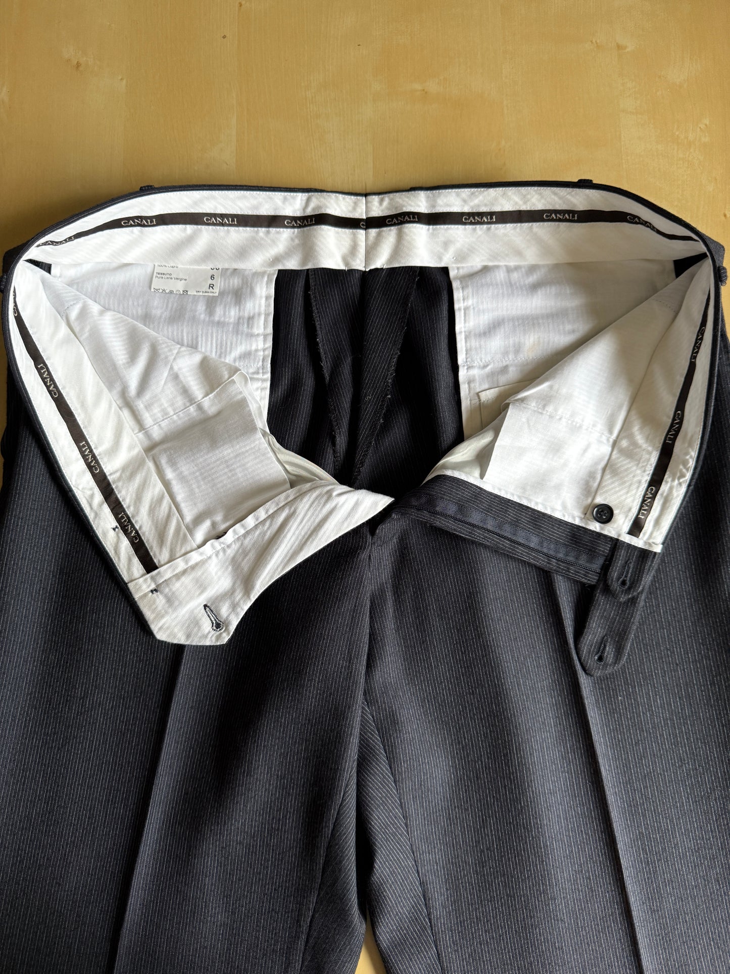 Completo Canali in flanella pettinata blu gessato - tg. 54