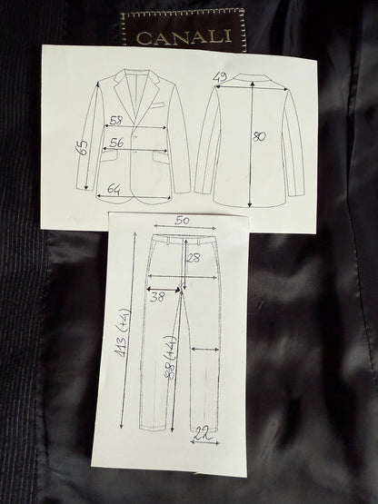 Completo Canali in flanella pettinata blu gessato - tg. 54