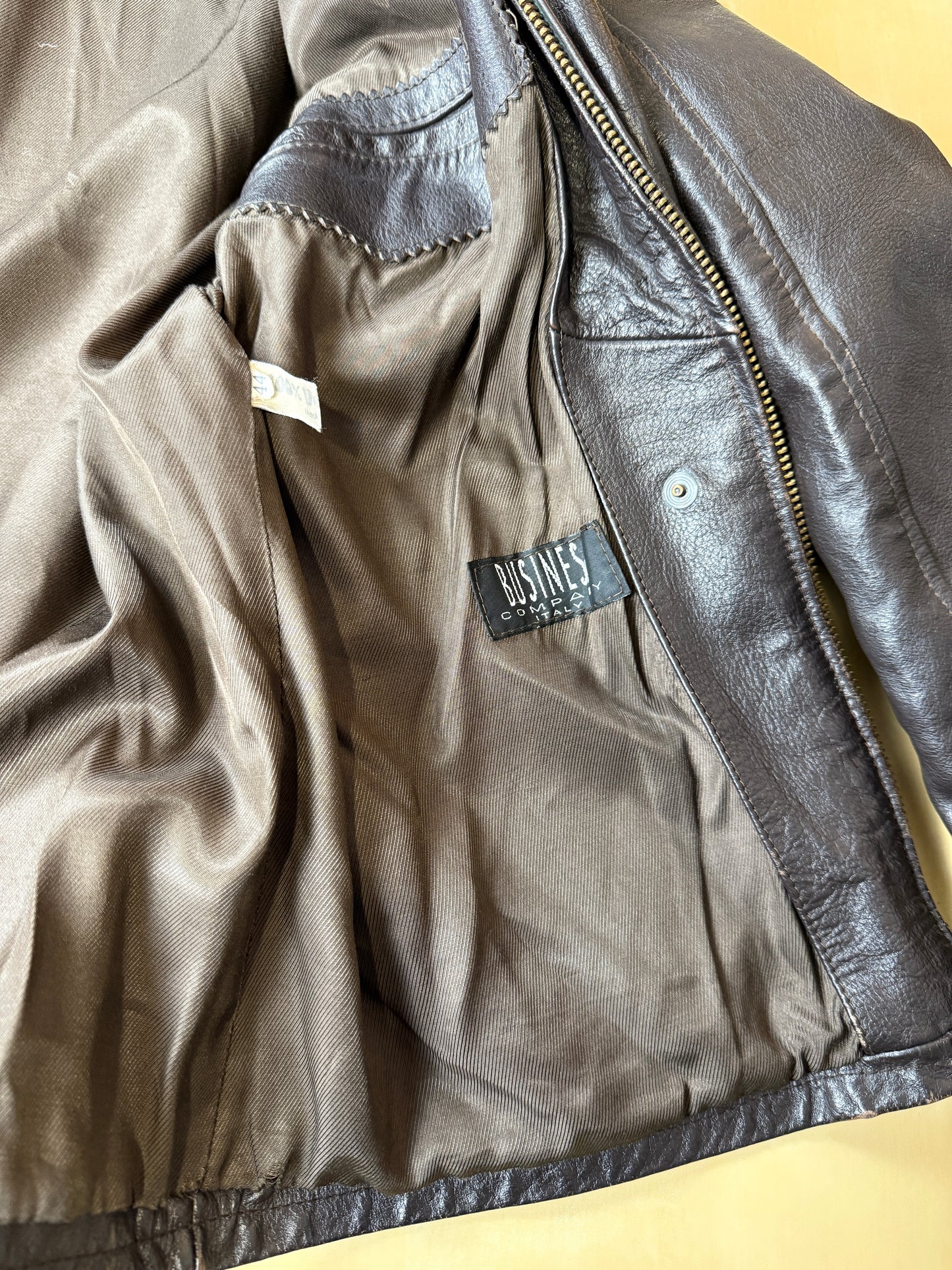 Giubbotto in pelle anni ‘80 color testa di moro - tg. S-M