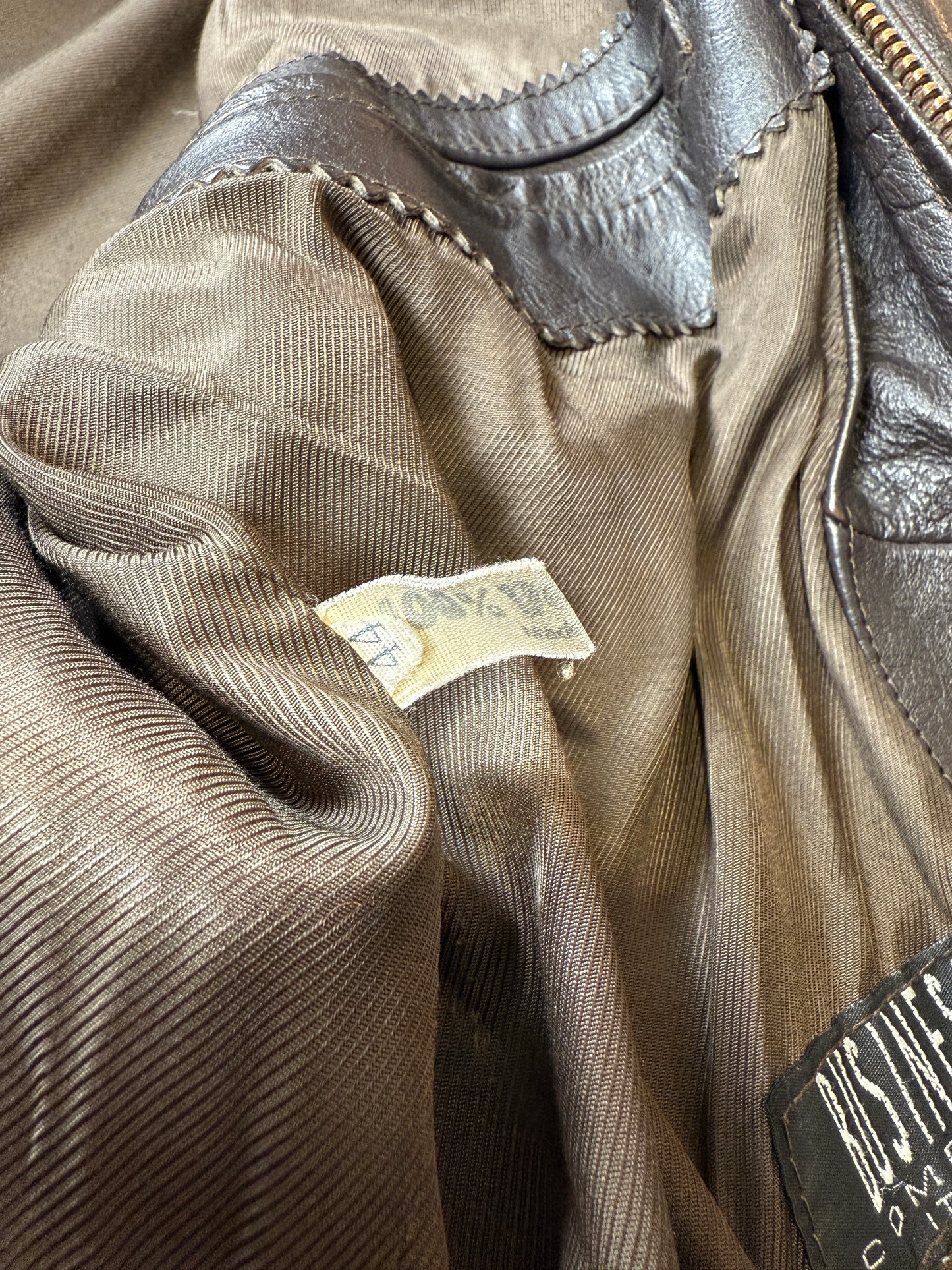 Giubbotto in pelle anni ‘80 color testa di moro - tg. S-M